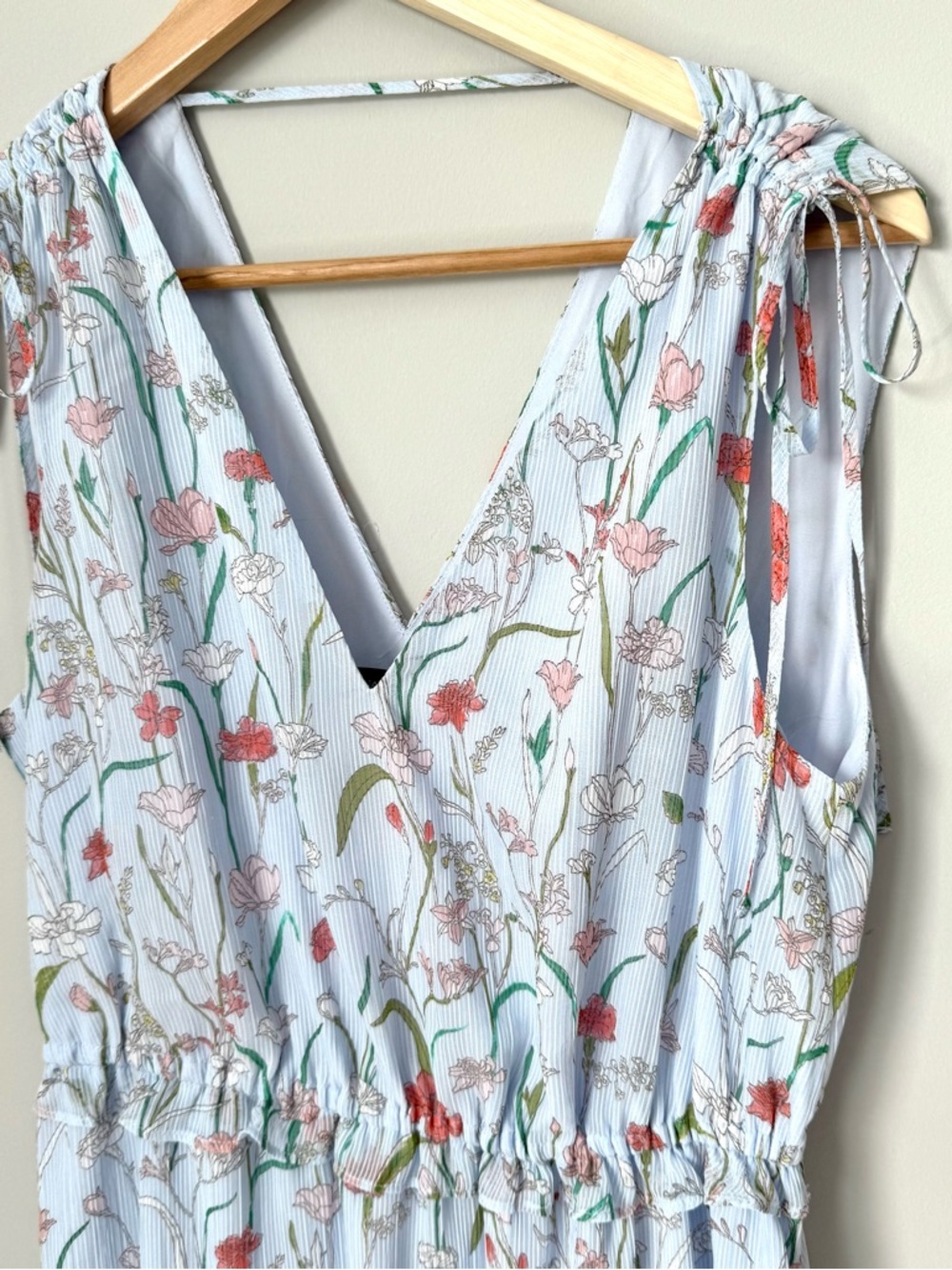 Banana Republic Light Blue Tiered Floral Maxi Dress - Picture 2 of 3